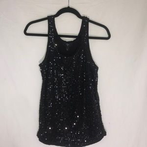 Black sequins tank top